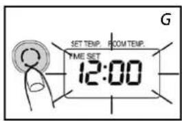 SET TEMP. ROOM TEMP. TIME SET 12:00 G