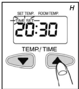 SET TEMP. ROOM TEMP. —TIME SET— 20:30 TEMP./ TIME