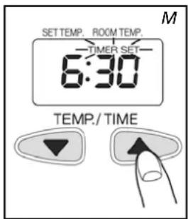 SETTEMP. ROOM TEMP. -TIMER SET- 6:30 TEMP./TIME