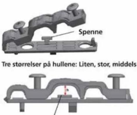 Spenne Tre storrelser på hullene: Liten, stor, middels