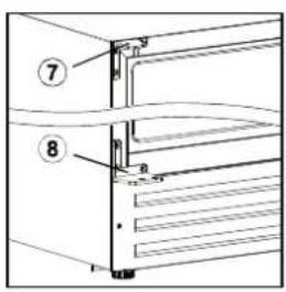 Technical diagram showing labeled components of a mechanical or architectural assembly with numbered parts 7 and 8.