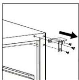 Pure mechanical assembly diagram showing a bracket with mounting holes and a spring-loaded component (no text or symbols)
