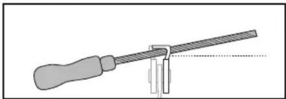 Diagram of a tool with a handle and lever mechanism (no text or symbols)