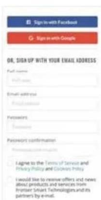 Sign in with Facebook Sign in with Google OR, SIGN UP WITH YOUR EMAIL ADDRESS Full name: Email address: Email: Password: Password: Password confirmation: Password: I agree to the Terms of Service and Privacy Policy and Cookies Policy I would like to receive offers and news about products and services from Frontier Smart Technologies and its partners by e-mail.