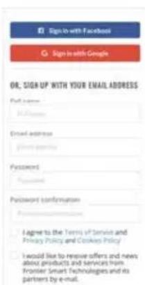 Sign to with Facebook Sign to with Google OR, SIGN UP WITH YOUR EMAIL ADDRESS Full name: 10.0000 Email address: Gmail address: Password: Password Password confirmation: Password: I agree to the Terms of Service and Privacy Policy and Cookies Policy I would like to receive offers and news about products and services from Frontier Smart Technologies and its partners by e-mail.