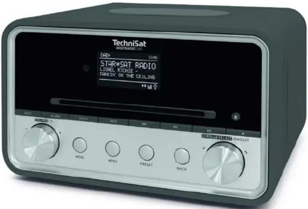 TechniSat DIGITRADIO SAS DAB+ 1:10% STAR*SAT RADIO LIONEL RICHIE - DANCIN ON THE CEILING MND NOTE ALARM EXP INFO M4 M4 M4 CIRCUIT/ D MOSE MENU PRESET BACK TCROLL&SELECT/SNODZE