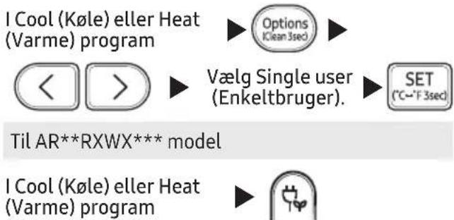 SAMSUNG AR09RXPXBWKN - Single user (Enkeltbruger) funktion - 1