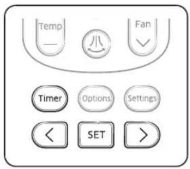 SAMSUNG AC071MNCDKH/EU - Indstilling af tænd/sluk timer - 1
