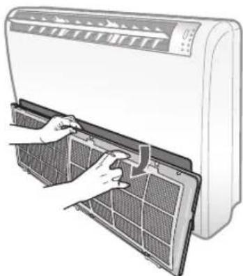SAMSUNG AC071MNCDKH/EU - Træk luftfilteret ud. - 1