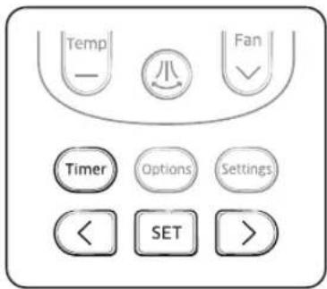 SAMSUNG AC071MNCDKH/EU - Indstilling af tænd/sluk timer - 1