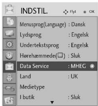 INDSTIL. Fly1 OK Menusprog(Language) : Dansk Lydsprog : Engelsk Undertekstsprog : Engelsk Hørehæmmede(□) : Sluk Data Service : MHEG Land : UK Medietype I butik : Sluk
