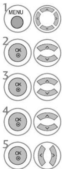 1 MENU 2 OK 3 OK 4 OK 5 OK