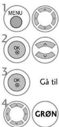1 MENU 2 OK 3 OK 4 GR∅N Gå til