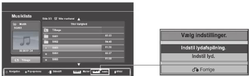 LG M2762DP - Brug af funktionen Musikliste, afspilning - 1