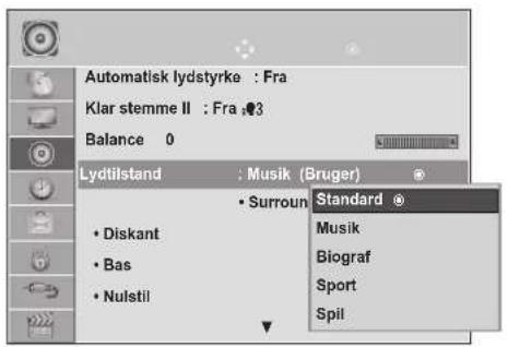 LG M2762DP - BRUGERDEFINERET TILSTAND FOR FORVALGTE LYDINDSTILLINGER - 2