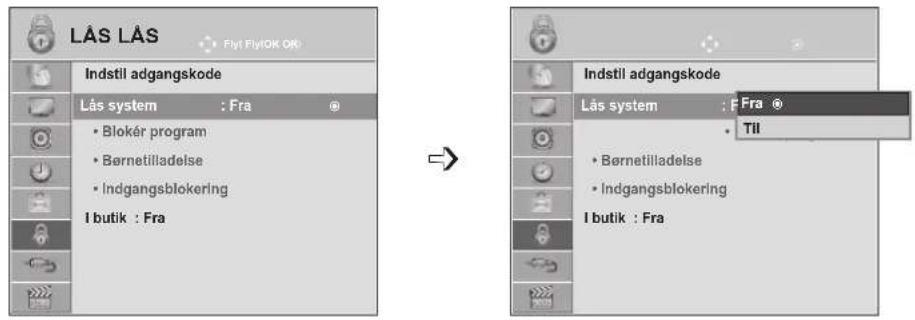 LG M2762DP - INDSTILLING AF ADGANGSKODE OG SYSTEMLÅS - 1
