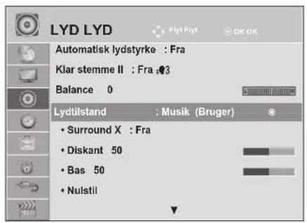 LG M2762DP - BRUGERDEFINERET TILSTAND FOR FORVALGTE LYDINDSTILLINGER - 1