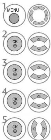 1 MENU 2 OK 3 OK 4 OK 5 OK