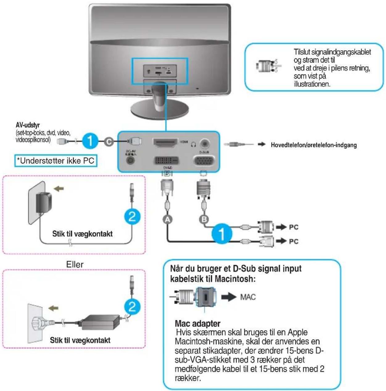 LG IPS236V-PN - Tilslutning til en pc - 1