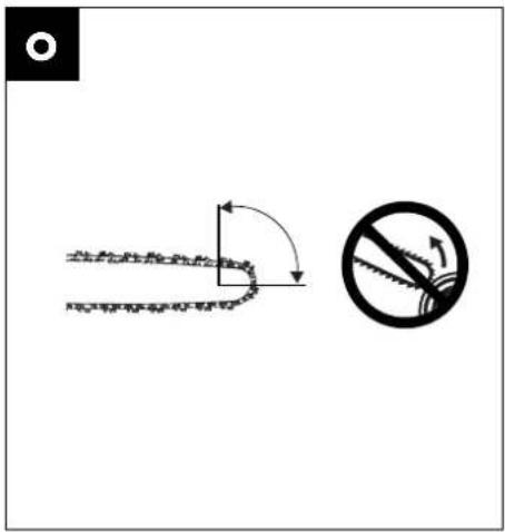 Diagram illustrating a mechanical or structural deformation with an arrow indicating rotational motion and a prohibition symbol.