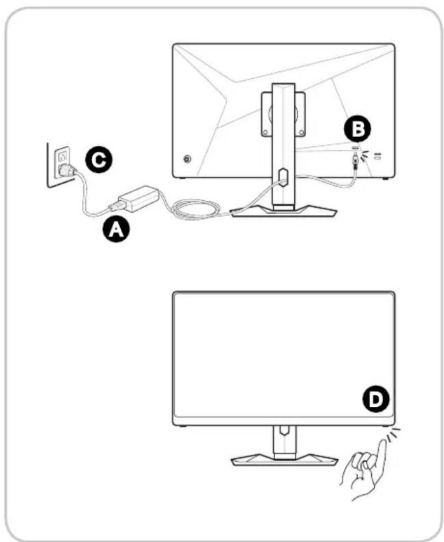 MSI Optix MAG274R - Tilslutning af skærmen til en pc - 1
