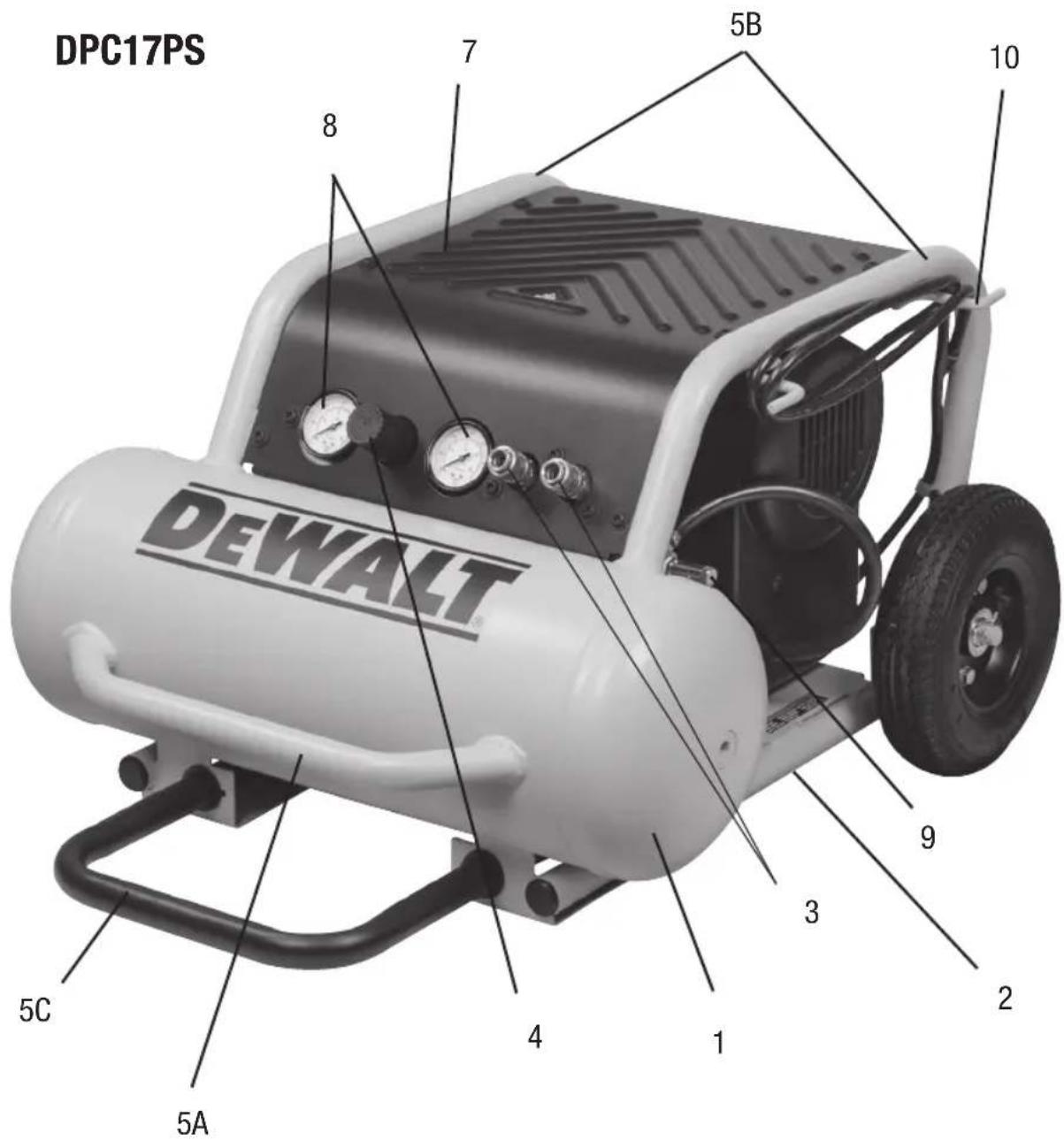 DPC17PS DEWALT 5C 5A 4 1 3 2 9 10 5B 7 8