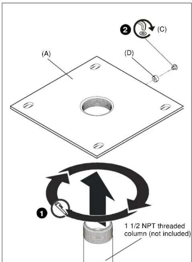 Chief CMA110W - Attaching Column to CMA Mount (security) - 1