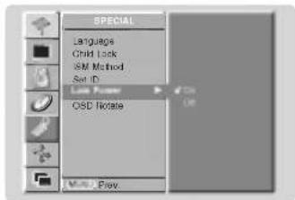 SPECIAL Language Child Lock ISM Method Set ID OSD Romania Menu Prev