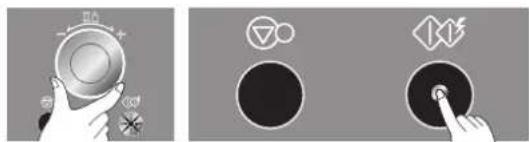 Diagram showing hand holding a camera with control buttons and icons for audio, video, and display functions