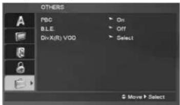 OTHERS PBC B.LE DivX(R) VOD On Off Select Move Select