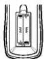 LG DVC5935 - Isættelse af batterier i fjernbetjeningen - 1