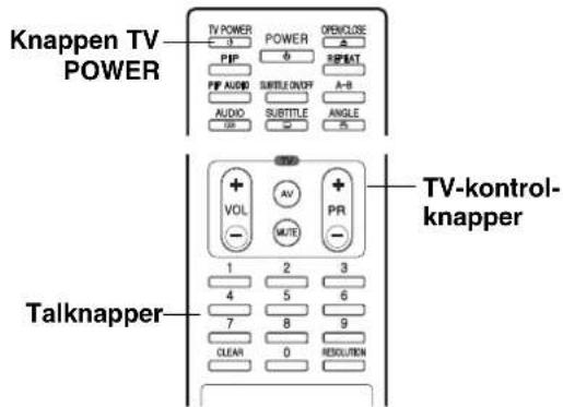 LG BD300 - Kontrol af et TV med den medfølgende universelle fjernbetjening - 1