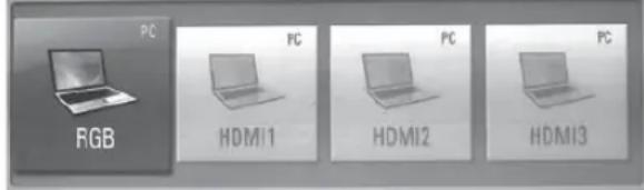 PC RGB PC HDMI1 PC HDMI2 PC HDMI3