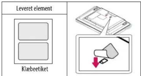 Leveret element Klæbeetiket