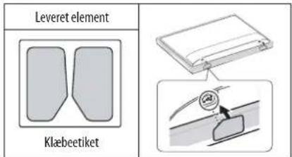 Leveret element Klaebetiket
