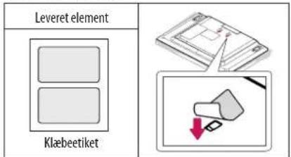 Leveret element Klæbeetiket