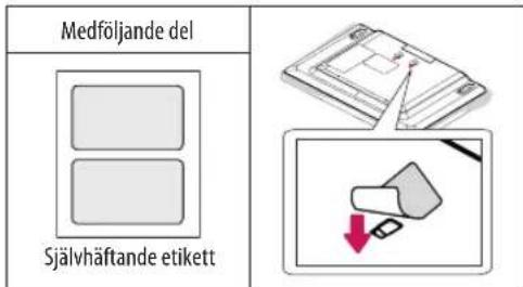 Medföljande del Självhäftande etikett