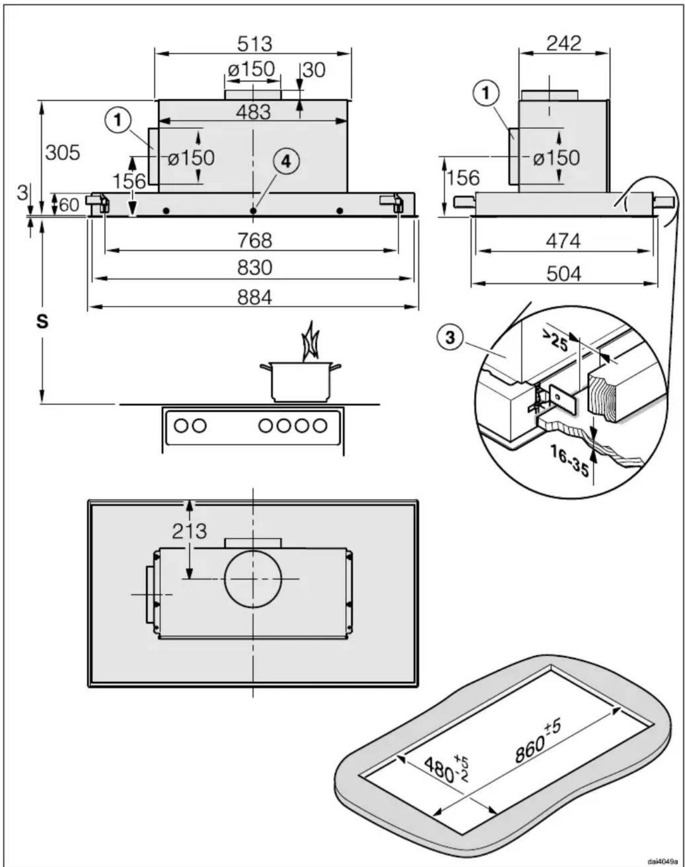 MIELE DA 2808 EXTA - udluftningsstuds - 3