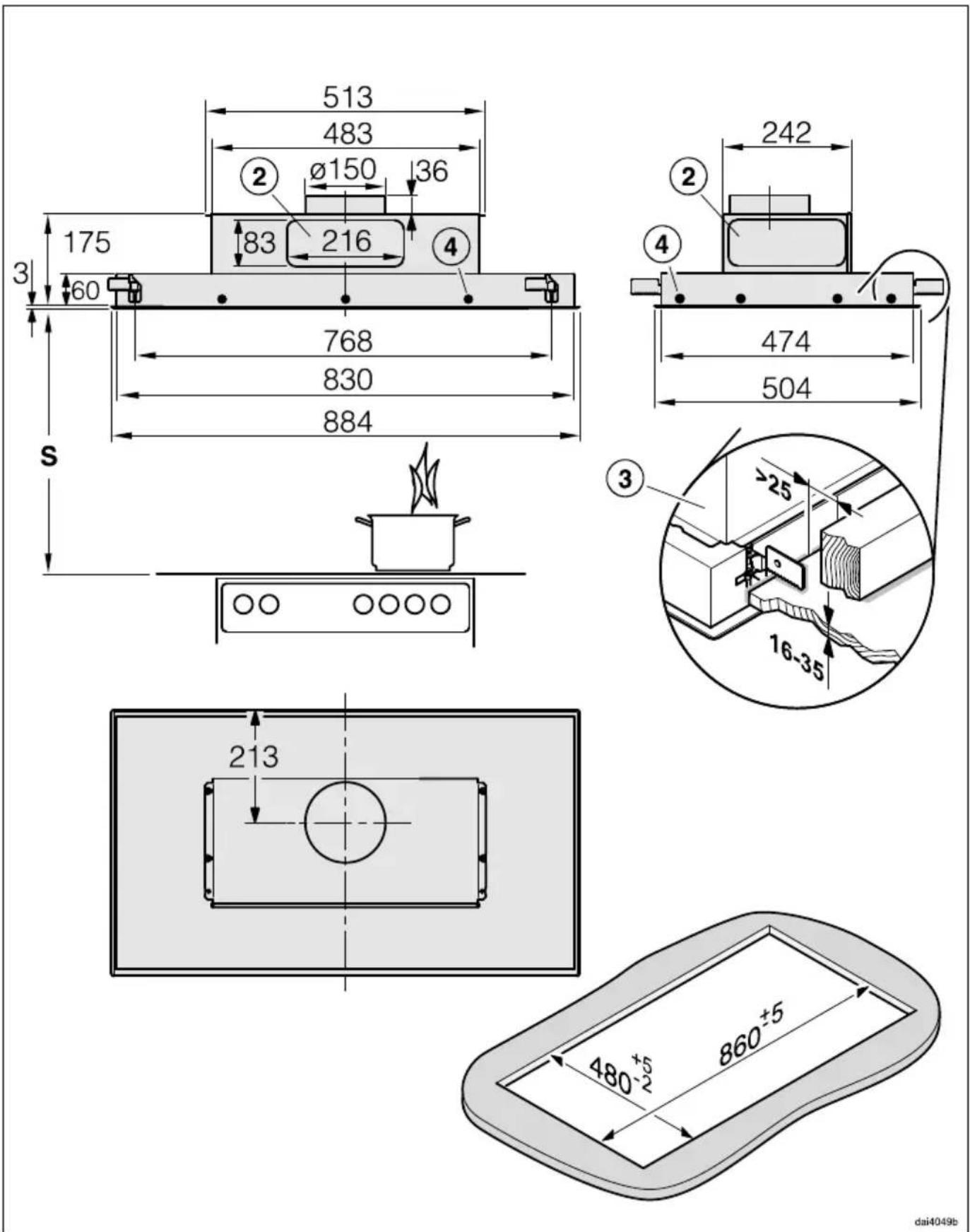 MIELE DA 2808 EXTA - udluftningsstuds - 4