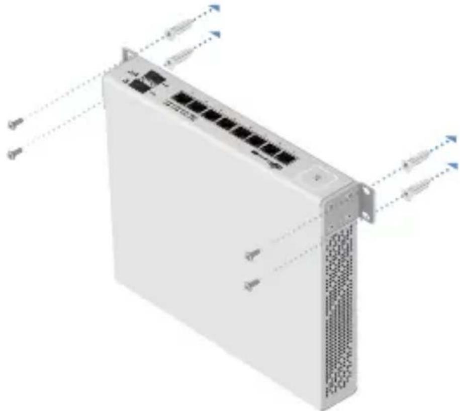 3D rendering of a white server rack with multiple ports and ventilation slots, shown with directional arrows indicating data flow (no text or symbols present)