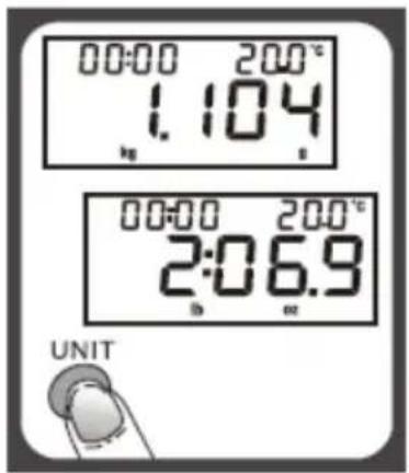 00:00 200°C 1.104 kg 00:00 200°C 2:06.9 lb oz UNIT