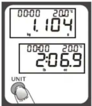 00:00 200°C 1.104 kg 00:00 200°C 2:06.9 lb oz UNIT