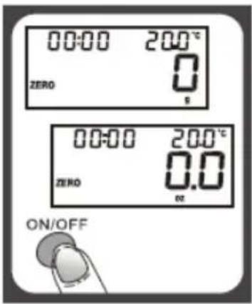00:00 200°C ZERO 0 s 00:00 200°C ZERO 0.0 on/OFF