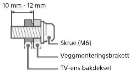 10 mm - 12 mm Skrue (M6) Veggmonteringsbrakett TV-ens bakdeksel