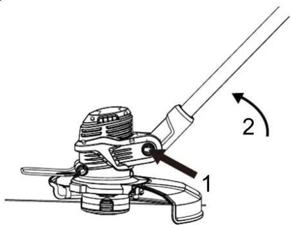 Technical diagram of a mechanical tool with labeled parts and directional arrows indicating motion or assembly.