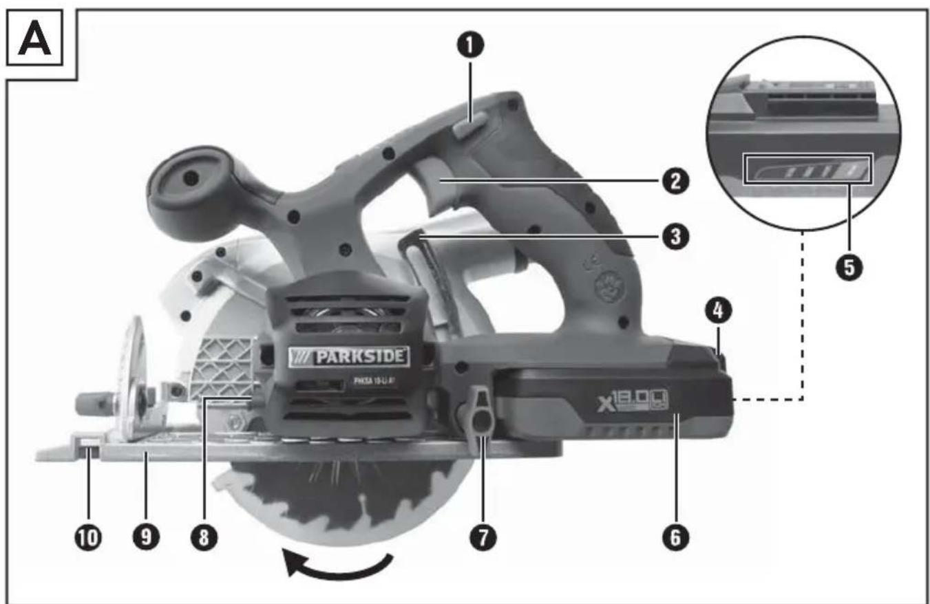 A 1 2 3 4 5 PARKSIDE FIX3A 19-U 8 x1000 7 8 9 10