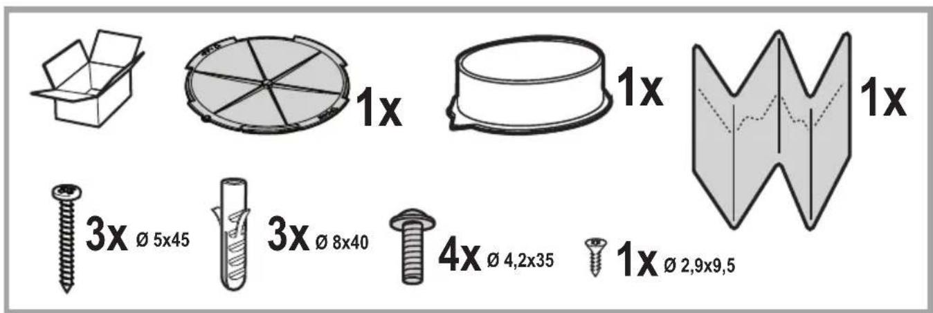1x 1x 1x 3x Ø 5x45 3x Ø 8x40 4x Ø 4,2x35 1x Ø 2,9x9,5