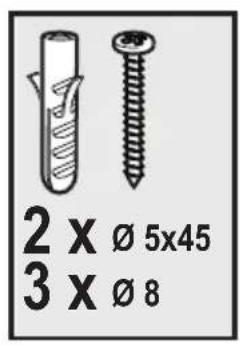 2 x Ø 5x45 3 x Ø 8