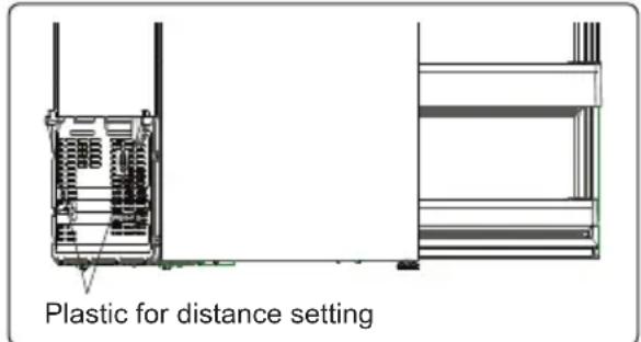 Plastic for distance setting