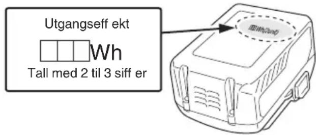 Utgangseff ekt Wh Tall med 2 til 3 siff er